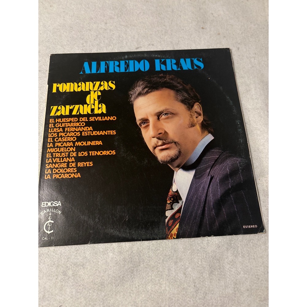 Carillon Alfredo Kraus Romanzas de Zarzuela Vinyl  CAL-11 Spain Good Tenor Opera
